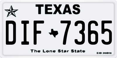 TX license plate DIF7365