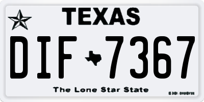 TX license plate DIF7367