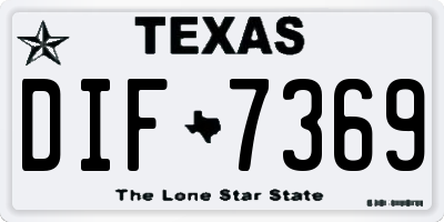TX license plate DIF7369