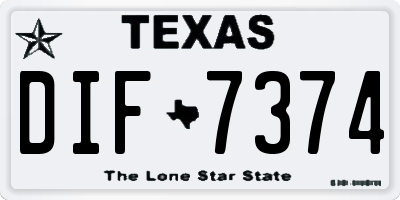 TX license plate DIF7374