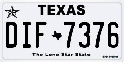 TX license plate DIF7376