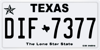 TX license plate DIF7377