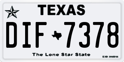 TX license plate DIF7378