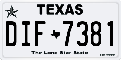 TX license plate DIF7381