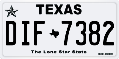 TX license plate DIF7382