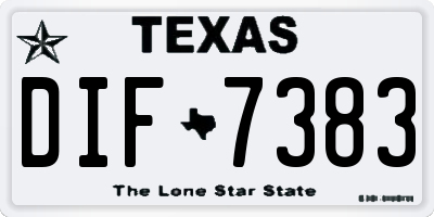 TX license plate DIF7383