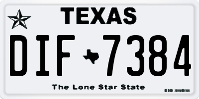 TX license plate DIF7384
