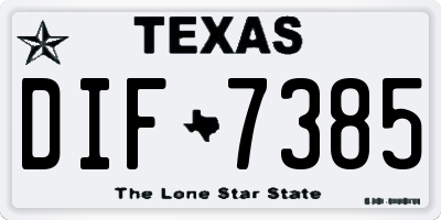 TX license plate DIF7385