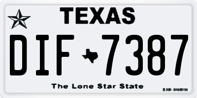 TX license plate DIF7387