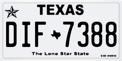 TX license plate DIF7388
