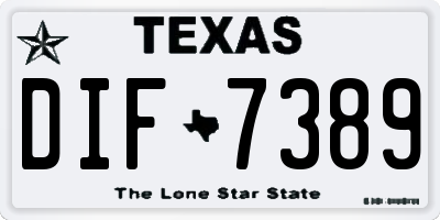 TX license plate DIF7389