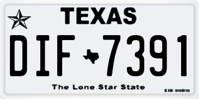 TX license plate DIF7391