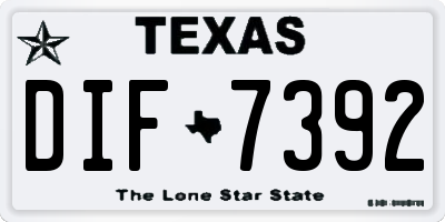 TX license plate DIF7392