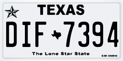 TX license plate DIF7394