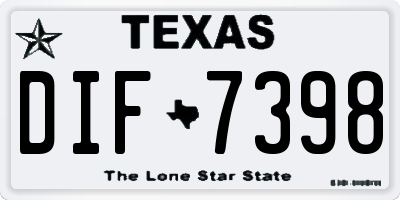 TX license plate DIF7398