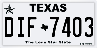 TX license plate DIF7403