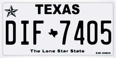 TX license plate DIF7405