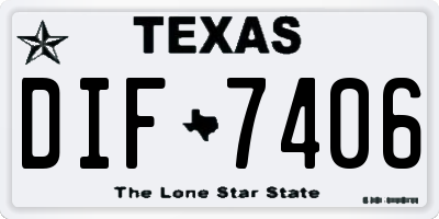 TX license plate DIF7406