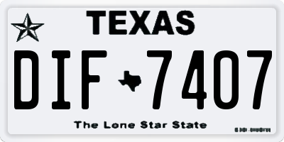 TX license plate DIF7407