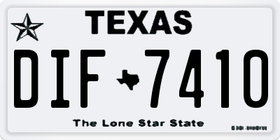 TX license plate DIF7410