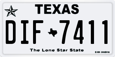 TX license plate DIF7411