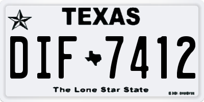 TX license plate DIF7412