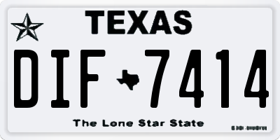 TX license plate DIF7414