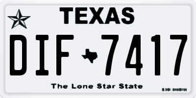 TX license plate DIF7417