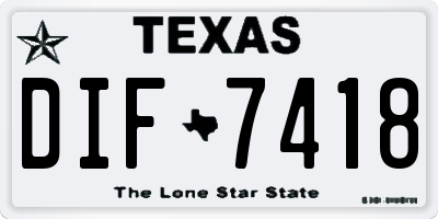 TX license plate DIF7418