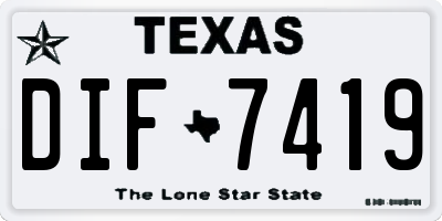 TX license plate DIF7419