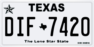 TX license plate DIF7420