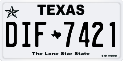 TX license plate DIF7421
