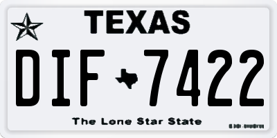 TX license plate DIF7422