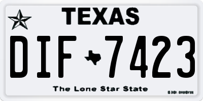 TX license plate DIF7423