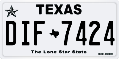 TX license plate DIF7424
