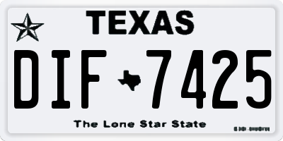 TX license plate DIF7425