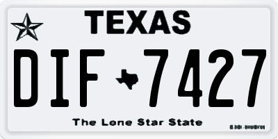 TX license plate DIF7427