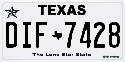 TX license plate DIF7428