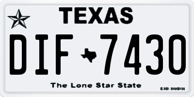 TX license plate DIF7430