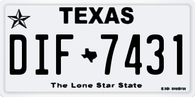 TX license plate DIF7431