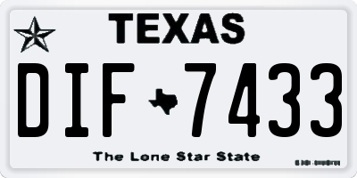TX license plate DIF7433