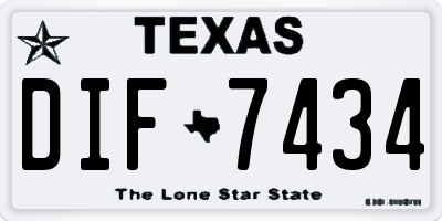 TX license plate DIF7434