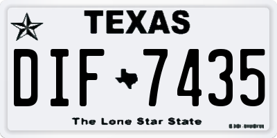 TX license plate DIF7435