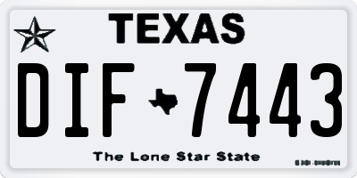 TX license plate DIF7443