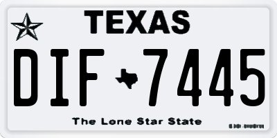 TX license plate DIF7445