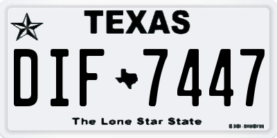 TX license plate DIF7447