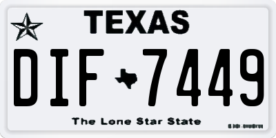 TX license plate DIF7449