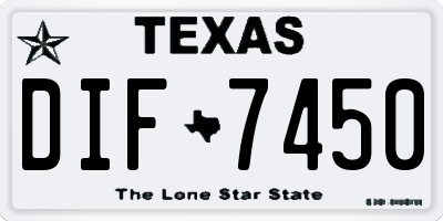 TX license plate DIF7450