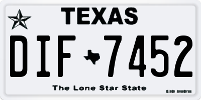 TX license plate DIF7452