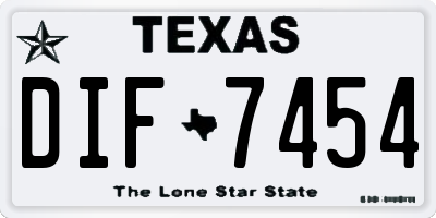 TX license plate DIF7454